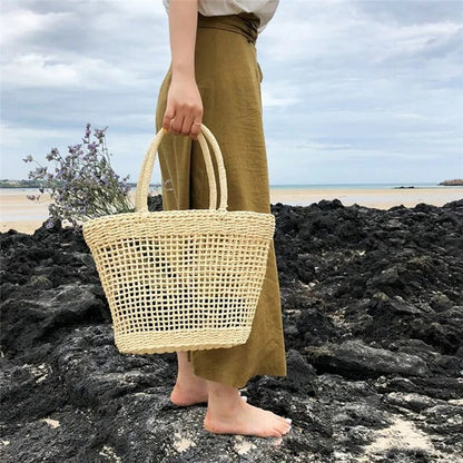 Summer Straw Beach Tote