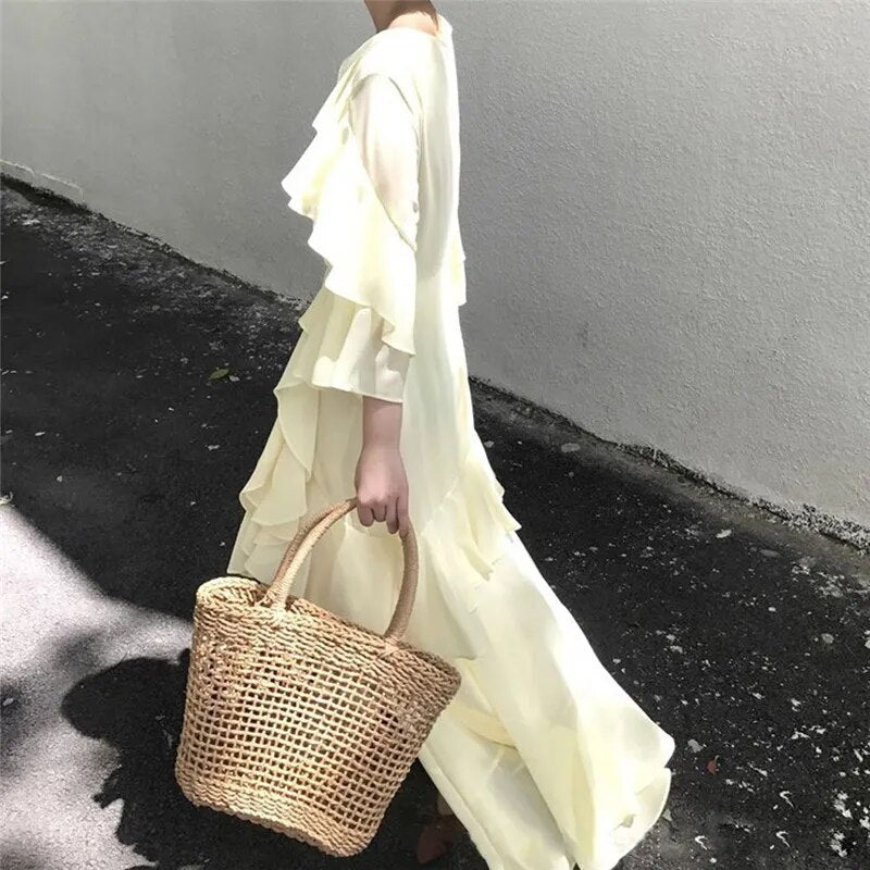 Summer Straw Beach Tote