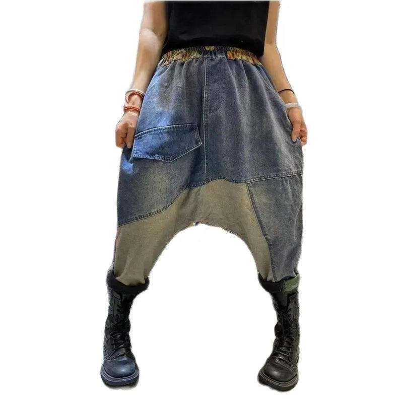 Baggy Low Crotch Denim Pants