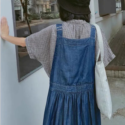 Oversized Lightweight Denim Overall Dress