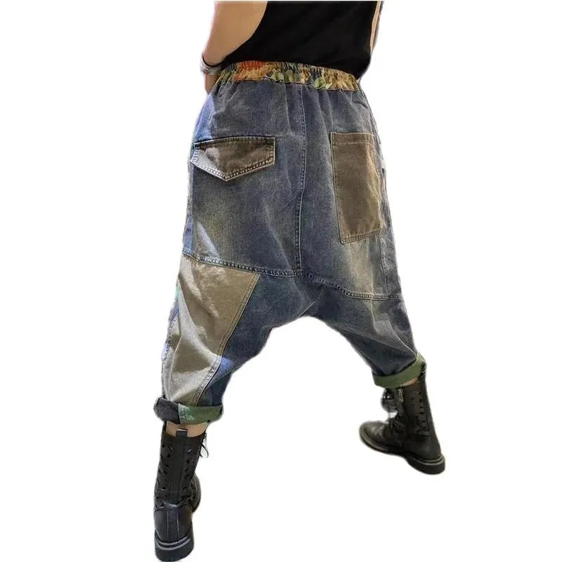 Baggy Low Crotch Denim Pants