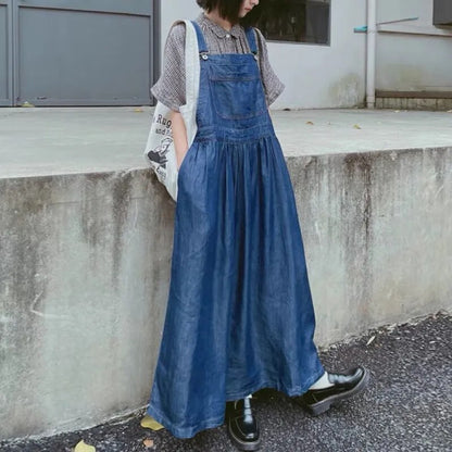 Oversized Lightweight Denim Overall Dress