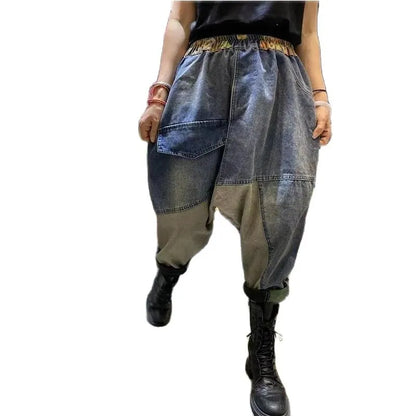 Baggy Low Crotch Denim Pants