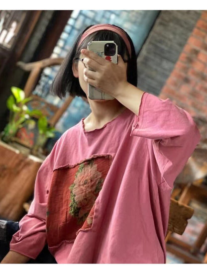 Baggy Pink T-Shirt 3/4 Sleeves