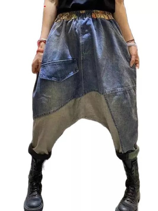 Baggy Low Crotch Denim Pants